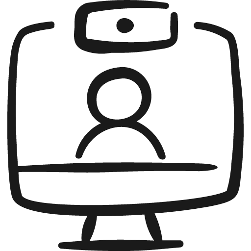 Video meeting monitor webcam icon, solid style, from Freehand free icons