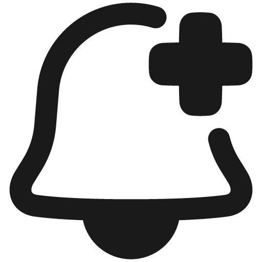 Add bell notification remix icon, solid style, from Plump free icons
