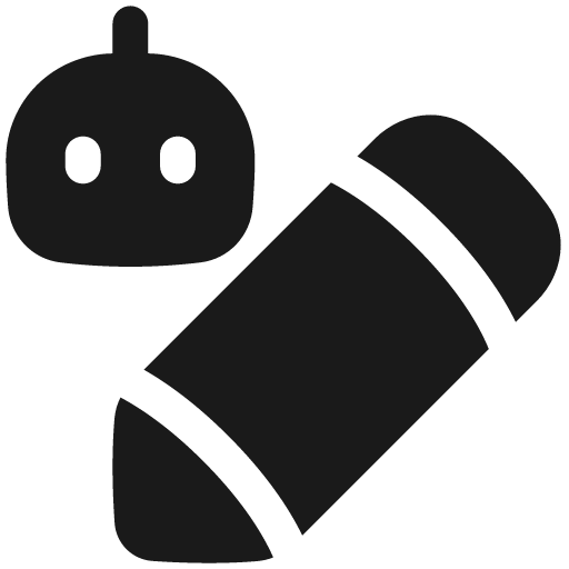 Ai edit robot solid icon, filled style, from Plump free icons