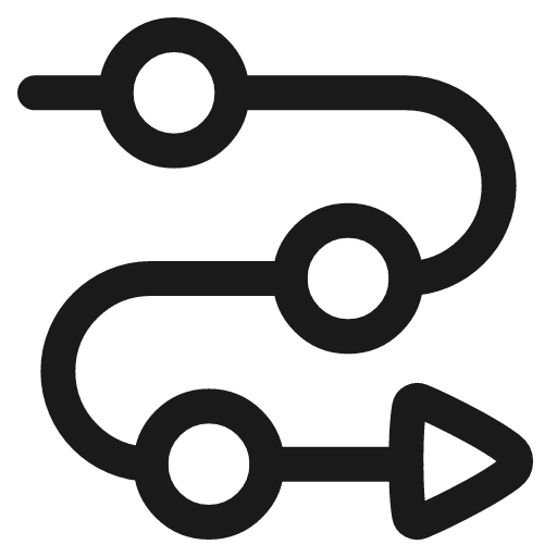 Arrow roadmap icon, line style, from Plump free icons