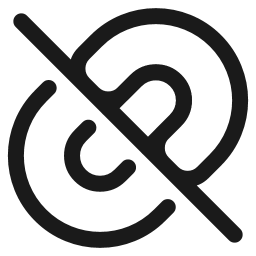 Broken link 2 icon, line style, from Plump free icons
