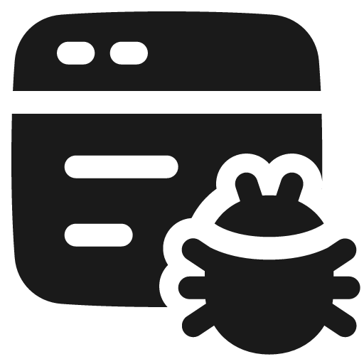 Bug virus browser solid icon, filled style, from Plump free icons