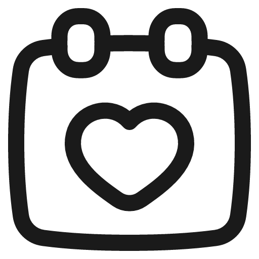 Calendar heart icon, line style, from Plump free icons