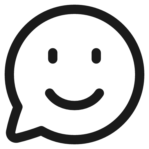 Chat bubble oval smiley 1 icon, line style, from Plump free icons