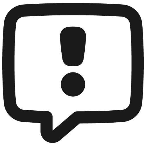 Chat bubble square warning remix icon, solid style, from Plump free icons