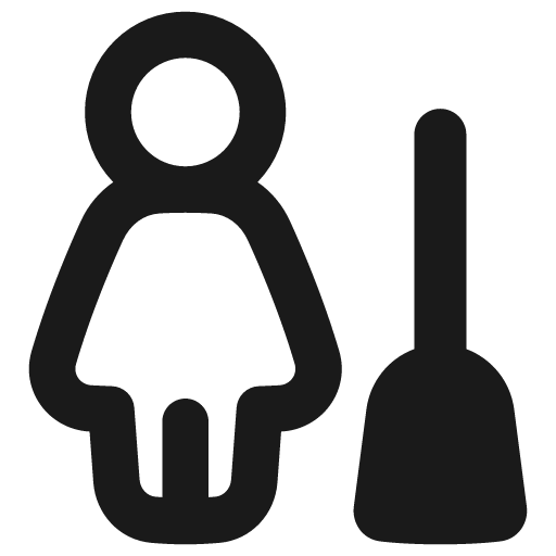 Cleaning room woman remix icon, solid style, from Plump free icons