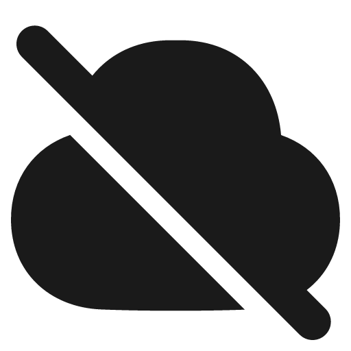 Cloud off solid icon, filled style, from Plump free icons
