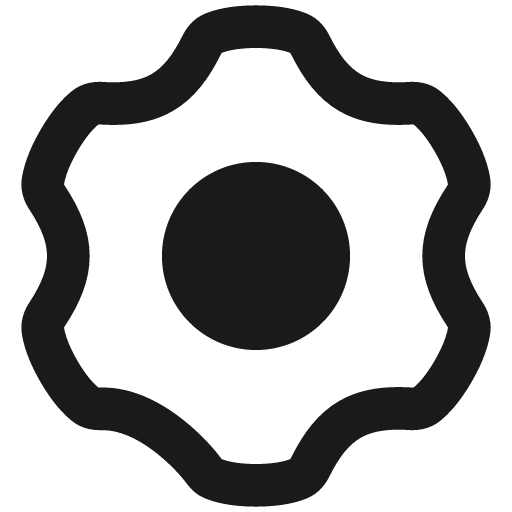 Cog 1 remix icon, solid style, from Plump free icons