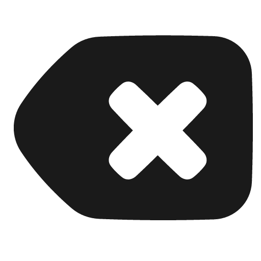 Delete keyboard solid icon, filled style, from Plump free icons