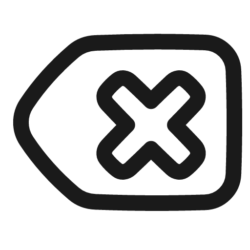 Delete keyboard icon, line style, from Plump free icons