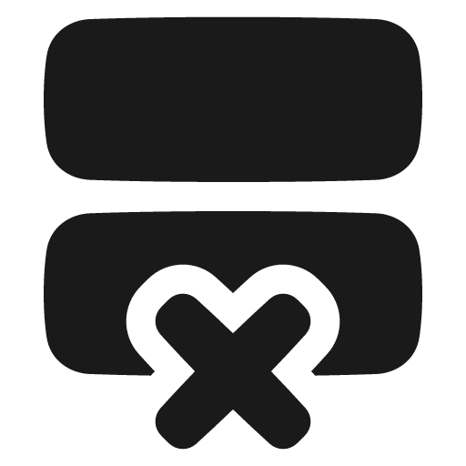 Delete row solid icon, filled style, from Plump free icons