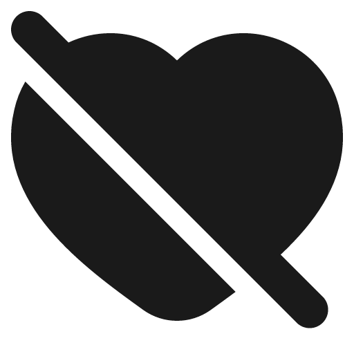 Disable heart solid icon, filled style, from Plump free icons