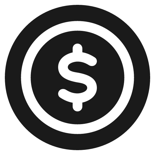 Dollar coin solid icon, filled style, from Plump free icons