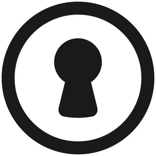 Keyhole lock circle remix icon, solid style, from Plump free icons