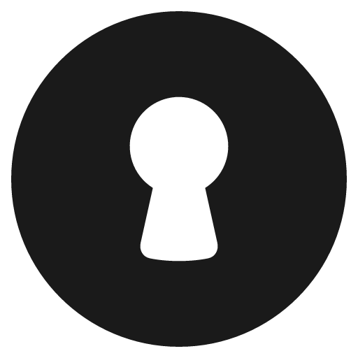 Keyhole lock circle solid icon, filled style, from Plump free icons