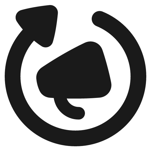 Megaphone refresh solid icon, filled style, from Plump free icons
