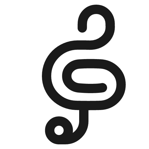 Music note trebble clef icon, line style, from Plump free icons