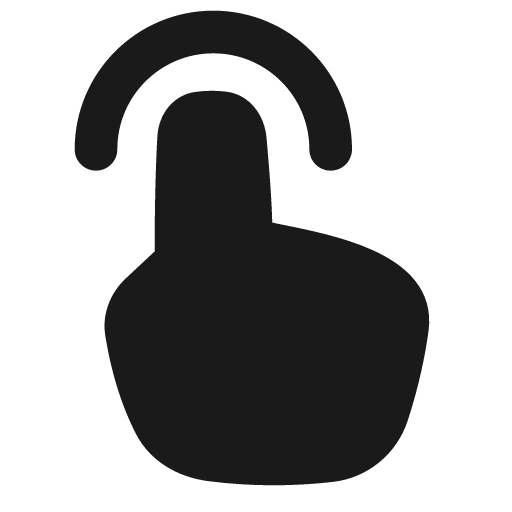 One finger tap solid icon, filled style, from Plump free icons
