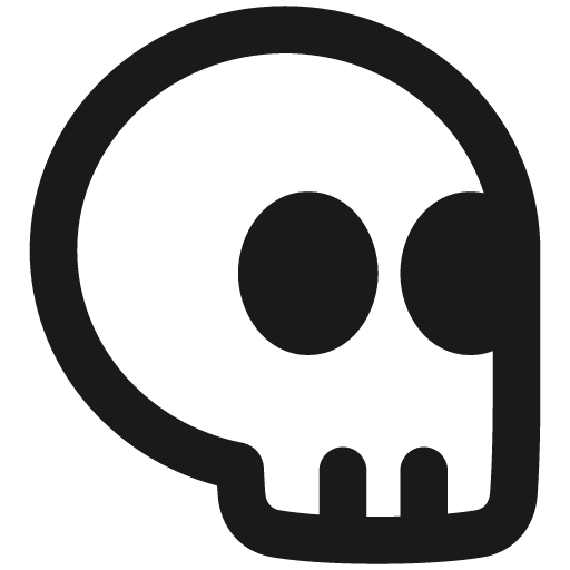 Skull 2 remix icon, solid style, from Plump free icons