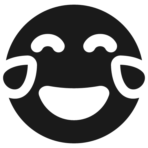 Smiley laughing 1 solid icon, filled style, from Plump free icons