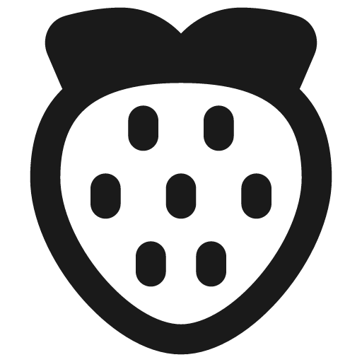 Strawberry remix icon, solid style, from Plump free icons