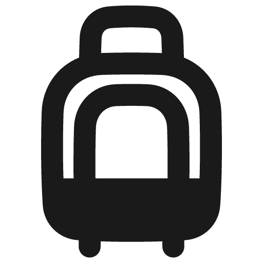 Suitcase rolling remix icon, solid style, from Plump free icons