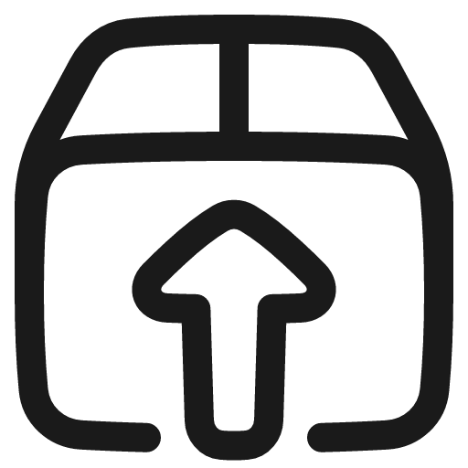 Upload box 1 icon, line style, from Plump free icons