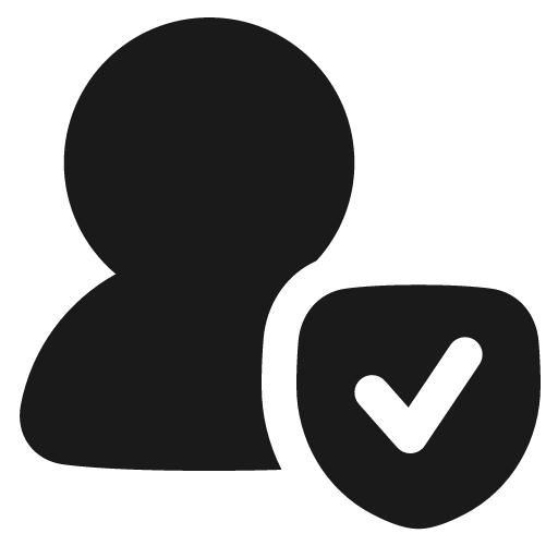 User protection check solid icon, filled style, from Plump free icons