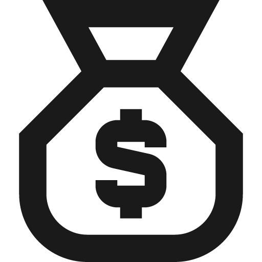 Bag dollar remix icon, solid style, from Sharp free icons