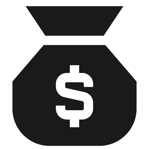 Bag dollar solid icon, filled style, from Sharp free icons