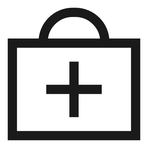 Bag suitcase add plus icon, line style, from Sharp free icons