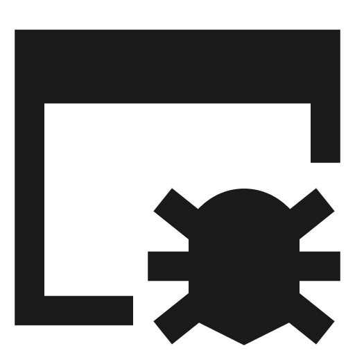 Bug virus browser solid icon, filled style, from Sharp free icons