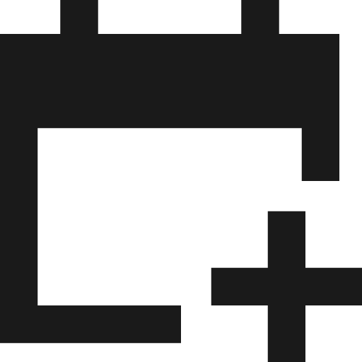 Calendar add remix icon, solid style, from Sharp free icons