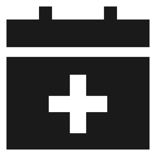 Calendar add solid icon, filled style, from Sharp free icons