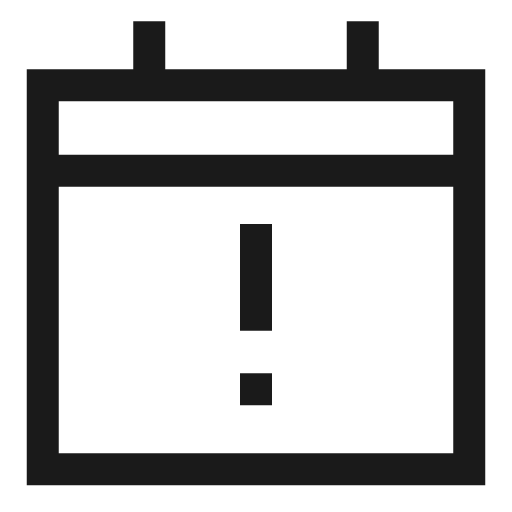 Calendar warning icon, line style, from Sharp free icons