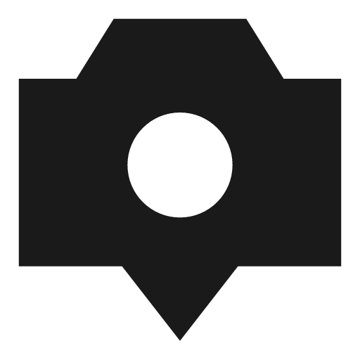 Camera setting pin solid icon, filled style, from Sharp free icons