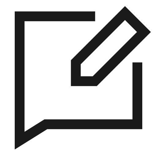 Chat bubble square write icon, line style, from Sharp free icons
