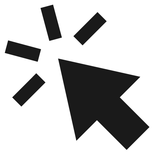 Cursor click solid icon, filled style, from Sharp free icons