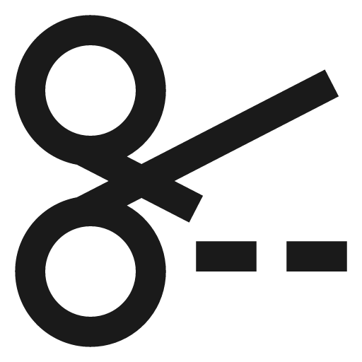 Cut solid icon, filled style, from Sharp free icons
