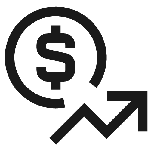 Dollar increase icon, line style, from Sharp free icons