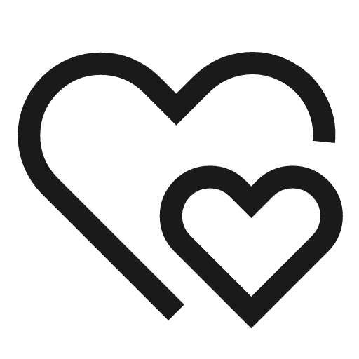 Double heart icon, line style, from Sharp free icons
