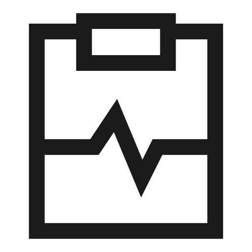Heart rate clipboard icon, line style, from Sharp free icons