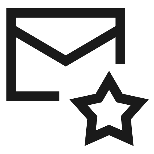 Inbox favorite icon, line style, from Sharp free icons