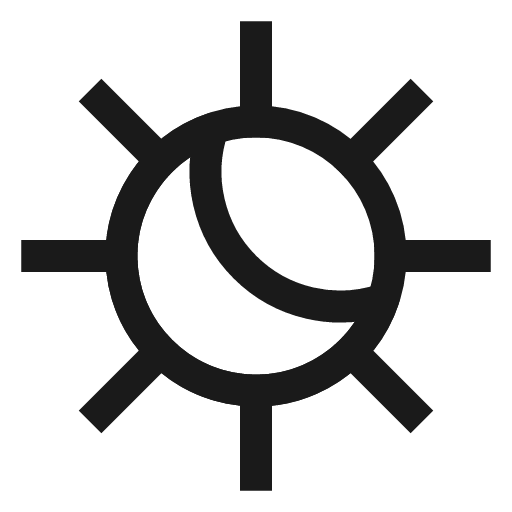 Light dark mode icon, line style, from Sharp free icons