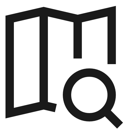 Map search icon, line style, from Sharp free icons