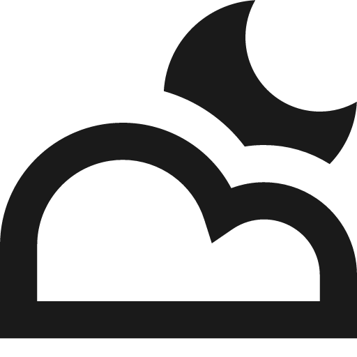 Moon cloud remix icon, solid style, from Sharp free icons