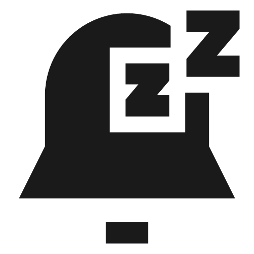 Notification alarm snooze solid icon, filled style, from Sharp free icons