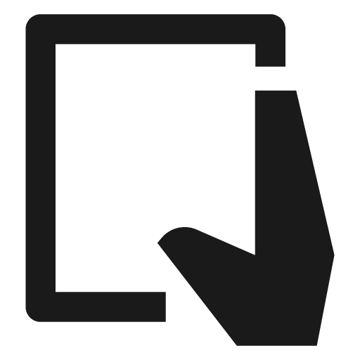 One handed holding tablet handheld solid icon, filled style, from Sharp free icons