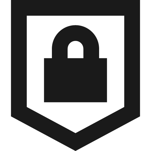 Padlock shield remix icon, solid style, from Sharp free icons