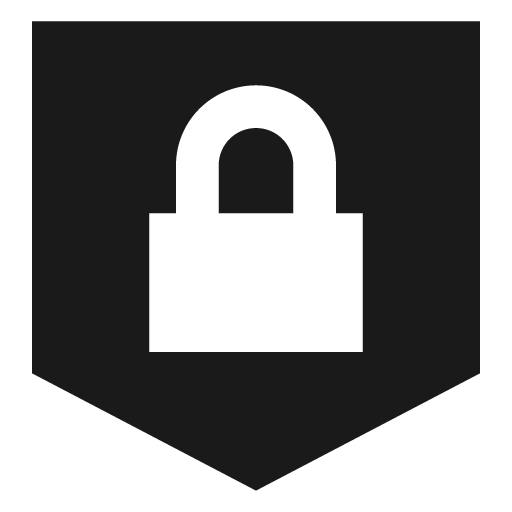 Padlock shield solid icon, filled style, from Sharp free icons